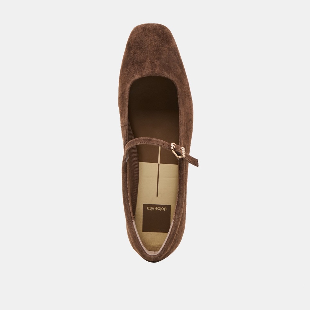 DOLCE VITA REYES SUEDE BALLET FLATS DARK BROWN 8.5 - Picture 4 of 9